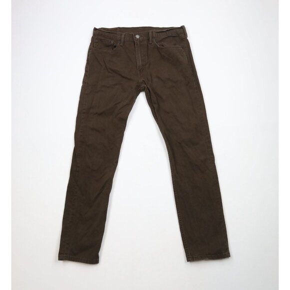 Vintage Y2K Levis 502 Mens 33x30 Faded Slim Fit Tapered Leg Jeans Dark Brown - Picture 1 of 16